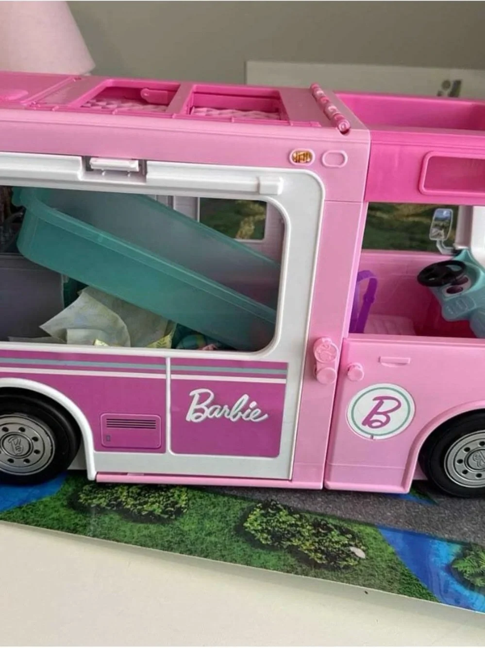 Barbie 3-in-1 DreamCamper Playset - Pink and White with box like new
